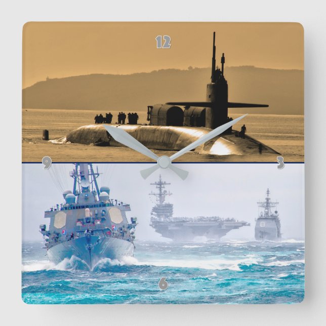 US SEA POWER FYRKANTIG KLOCKA (Framsida)