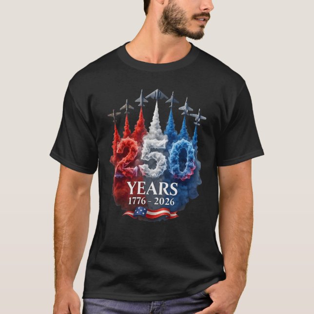 US Semiquincentennial 250 år 1776 2026 Jet T Shirt (Framsida)