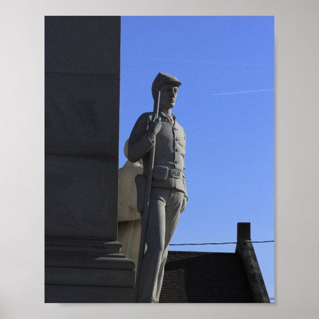 US Soldier Statue Wood Poster (Framsidan)