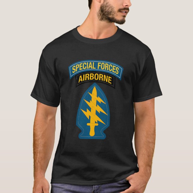 US Speciell Forces Shirt - Sf Grönt Beret Shirt -  T (Framsida)