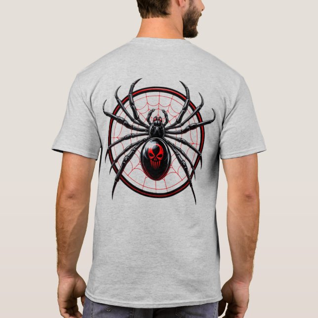 US Spyder Ryders - Black Widow Round Webben Back T Shirt (Baksida)