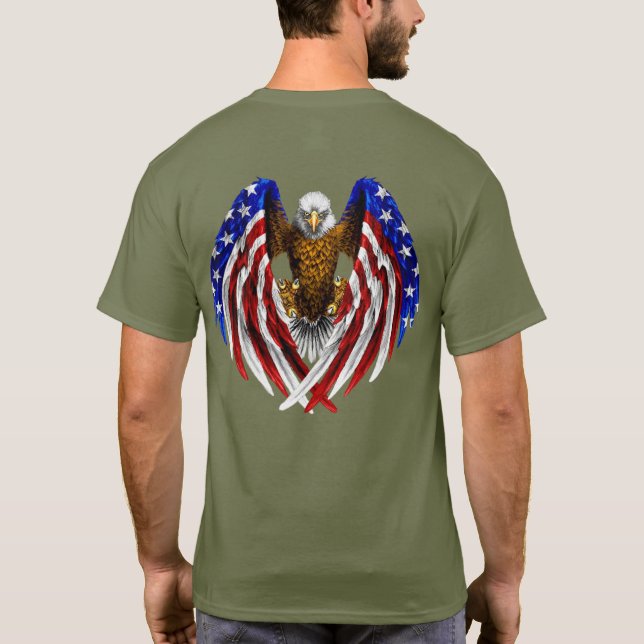 US Spyder Ryders - Eagle Flag Logo Back T Shirt (Baksida)