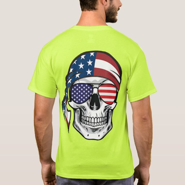 US Spyder Ryders - Skull RWB Tillbaka T Shirt (Baksida)