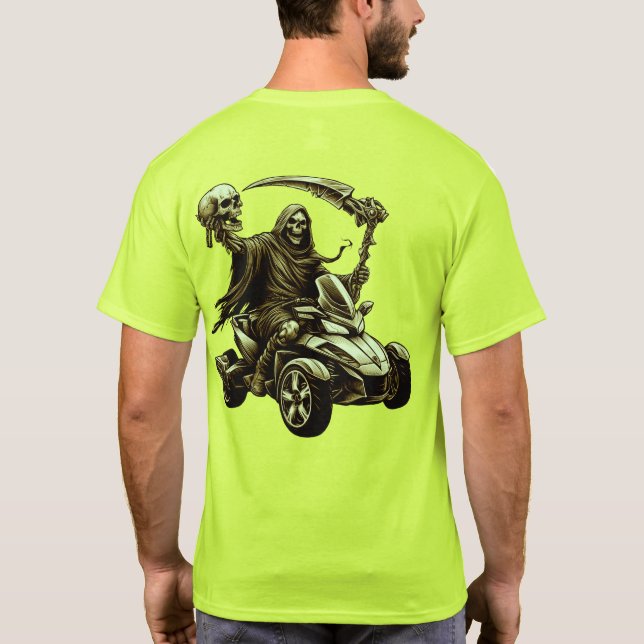 US Spyder Ryders - Skull Skeleton Spyder Back T Shirt (Baksida)