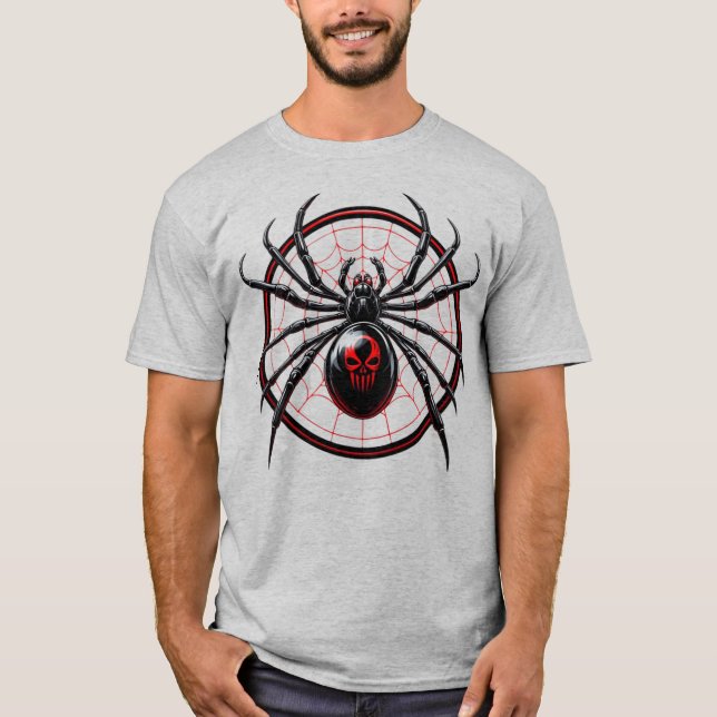 US Spyder Ryders - Svarta Änkan Rund Webb Front T Shirt (Framsida)