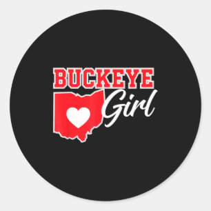Us städer Buckeye Girl Ohio Hem Heart State Runt Klistermärke