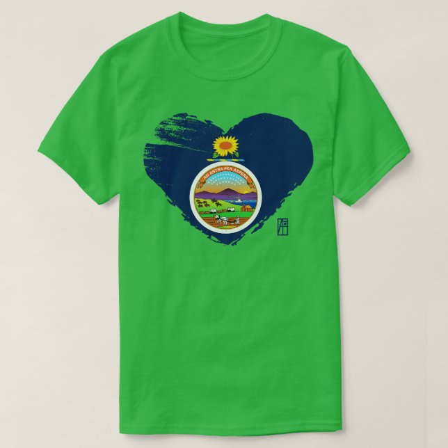 US State I Kärlek Kansas Kansas Flagga TShirt T Shirt (Design framsida)