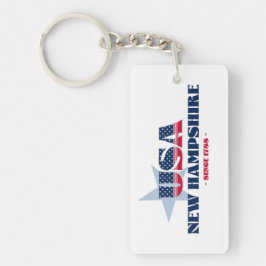 US State New Hampshire Monogram Acrylic Keychain