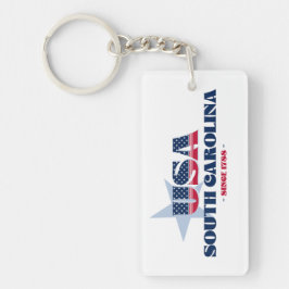 US State South Carolina Monogram Acrylic Keychain