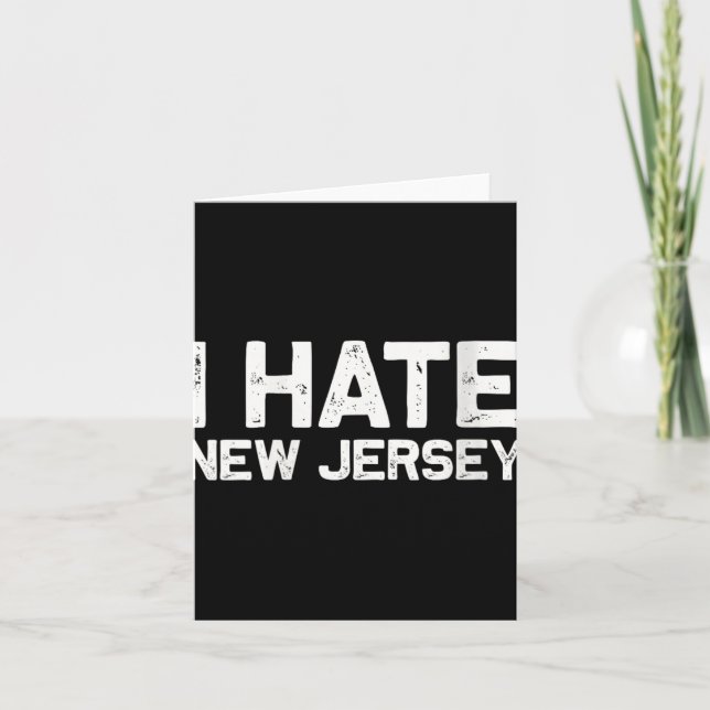 Us State Souvenir I Hate New Jersey V-neck  Kort (Framsida)