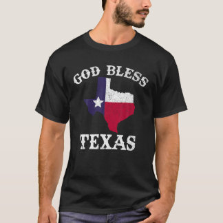 US State Texas Flagga Texan Välsigna dig Texas T S Shirt