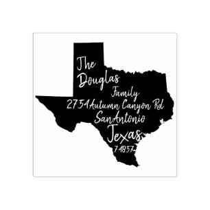 US State Texas Karta Returadress Wood Art Stämpel