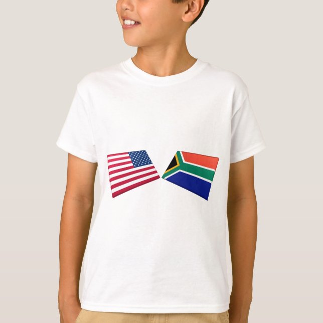 Us- & Sydafrika flaggor Tee Shirt (Framsida)