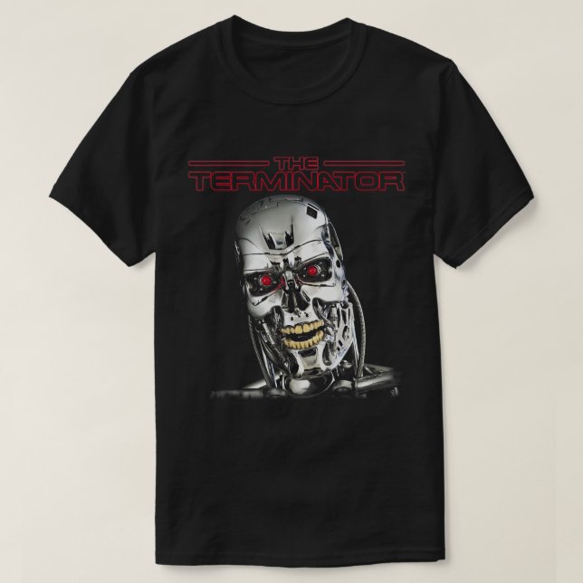 US Terminator T-800 Head 01 Black T-Shirt (Design framsida)