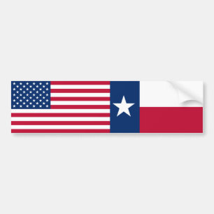Us- & Texas flaggor Bildekal
