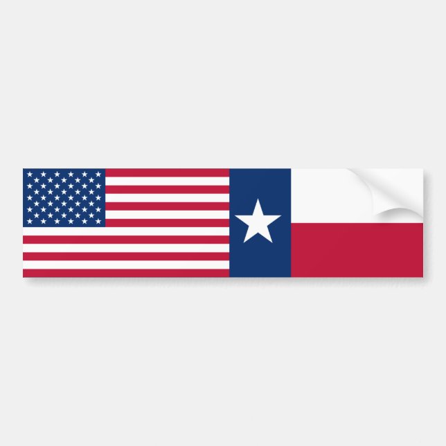 Us- & Texas flaggor Bildekal (Framsidan)
