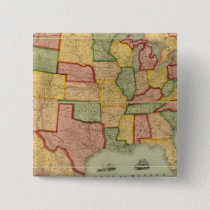 US Union Railroad Karta, Förenta Stater Knapp