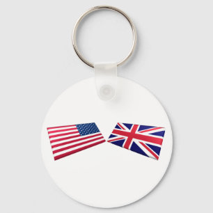 Us- & United Kingdom flaggor Nyckelring