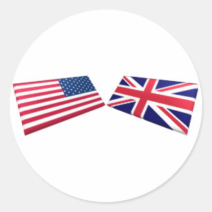 Us- & United Kingdom flaggor Runt Klistermärke