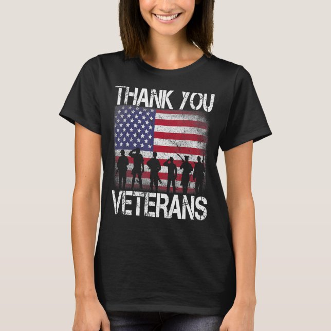US US American Flagga Tack Veterans Proud Vete T Shirt (Framsida)