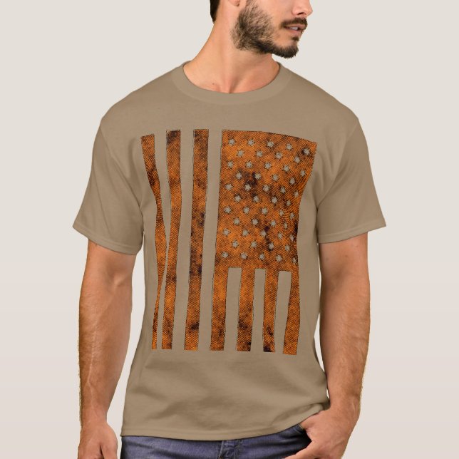 US USA American Flagga Grunge T-shirt (Framsida)
