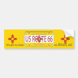 US VÄG 66 NEW MEXICO FLAG Personlig Bilskylt Bildekal