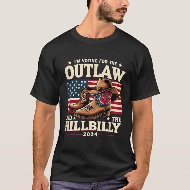 Us-valdagen utslag Hillbilly 2024 Cowboyskor T Shirt (Framsida)