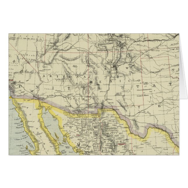 US Väster, Mexiko norr Hälsningskort (Framsidan Horizontal)