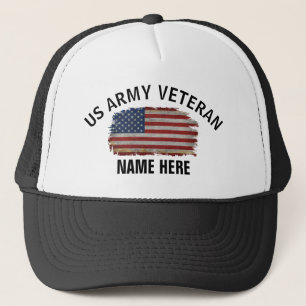 US VETERAN AMERIKANSK FLAGGA PERSONALISERAD KEPS