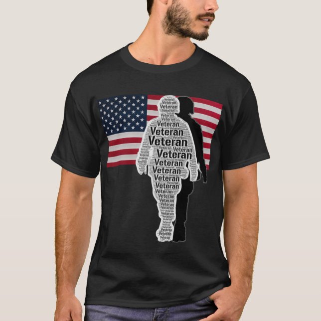 US Veteran Army TShirt T Shirt (Framsida)