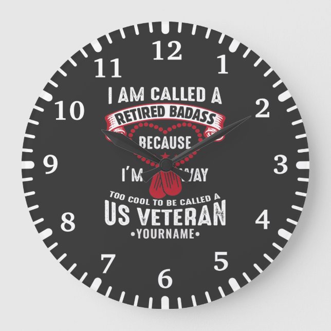 US Veteran Humor Retired Soldier Stor Klocka (Framsida)