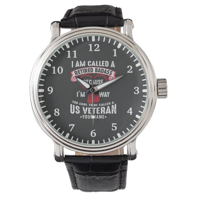 US Veteran Humor Retrött Soldier Armbandsur (Framsida)