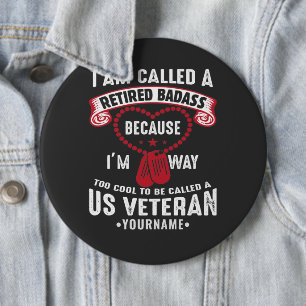 US Veteran Humor Retrött Soldier Knapp