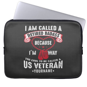 US Veteran Humor Retrött Soldier Laptop Fodral
