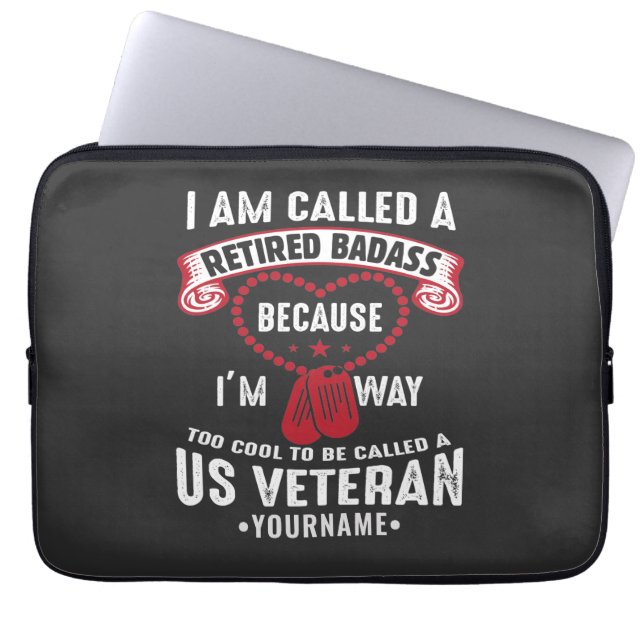 US Veteran Humor Retrött Soldier Laptop Fodral (Framsidan)