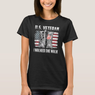 Us Veteran I Walk Combat Boots Dogtag U T Shirt