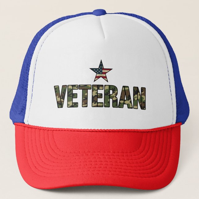 US-veteran Kamouflage-text  Keps (Framsida)