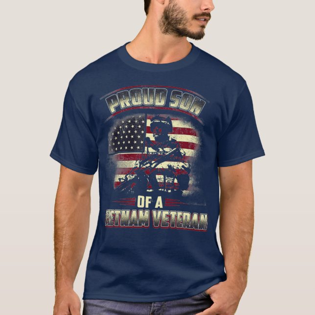 US Veteran Proud Son till Vietnam Veteran T Shirt (Framsida)