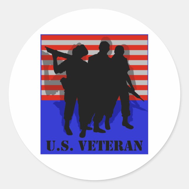 US Veteran Runt Klistermärke (Framsida)
