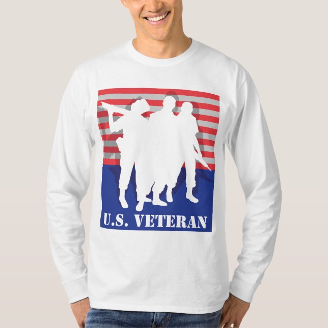 Us-veteranT-tröja T Shirt (Framsida)