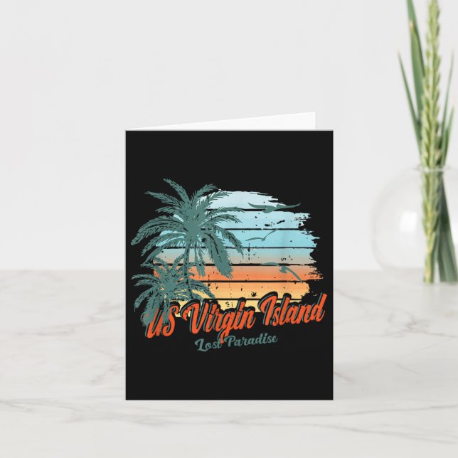 US Virgin Island Beach St. Thomas Shirt Borttappad Kort (Framsida)