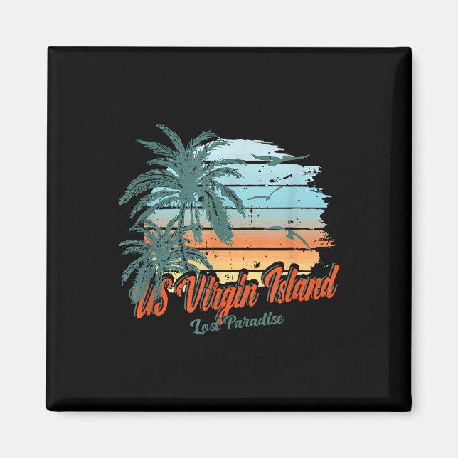 US Virgin Island Beach St. Thomas Shirt Borttappad Magnet (Framsidan)