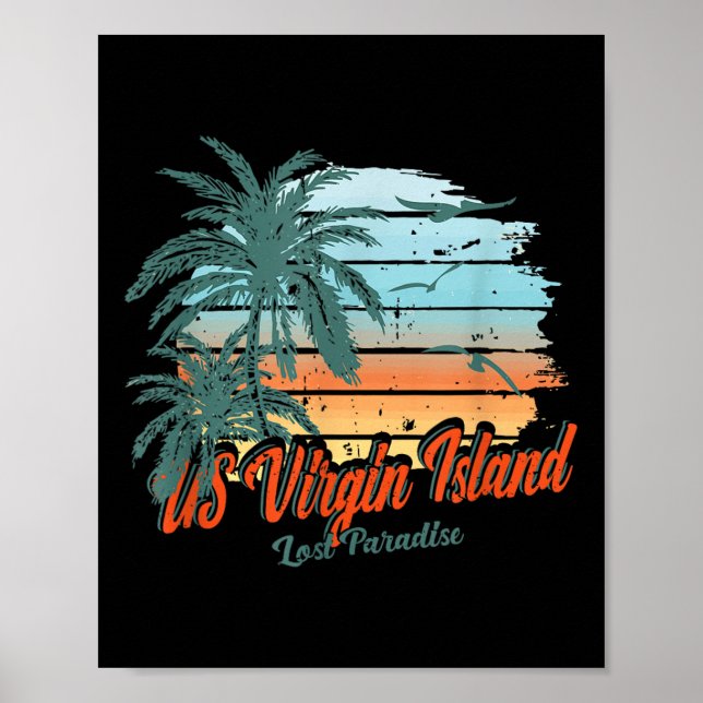 US Virgin Island Beach St. Thomas Shirt Borttappad Poster (Framsidan)