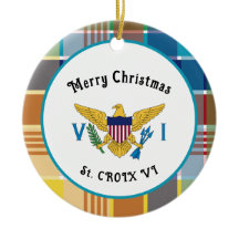 US Virgin Islands Flag St. Croix Madras Christmas