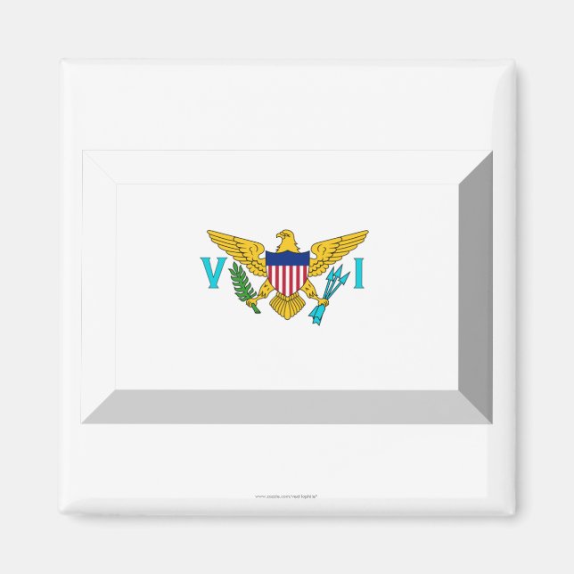 US VIrgin Islands Flagga Jewel Magnet (Framsidan)