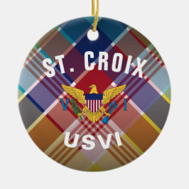 US Virgin Islands Flagga St. Croix Madras Jul Julgransprydnad Keramik