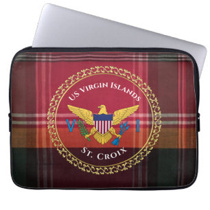 US Virgin Islands Flagga St. Croix Madras USVI Laptop Fodral