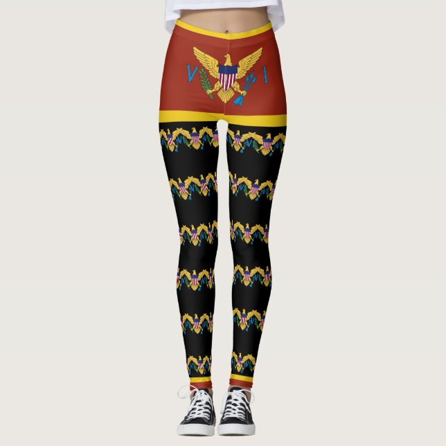 US Virgin Islands Flagga St. Croix St. Thomas USVI Leggings (Framsida)