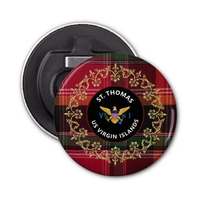 US Virgin Islands Flagga St. Thomas Madras USVI Flasköppnare (Framsidan)