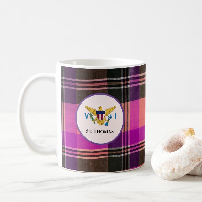 US Virgin Islands Flagga St. Thomas Madras USVI Kaffemugg (Med munk)